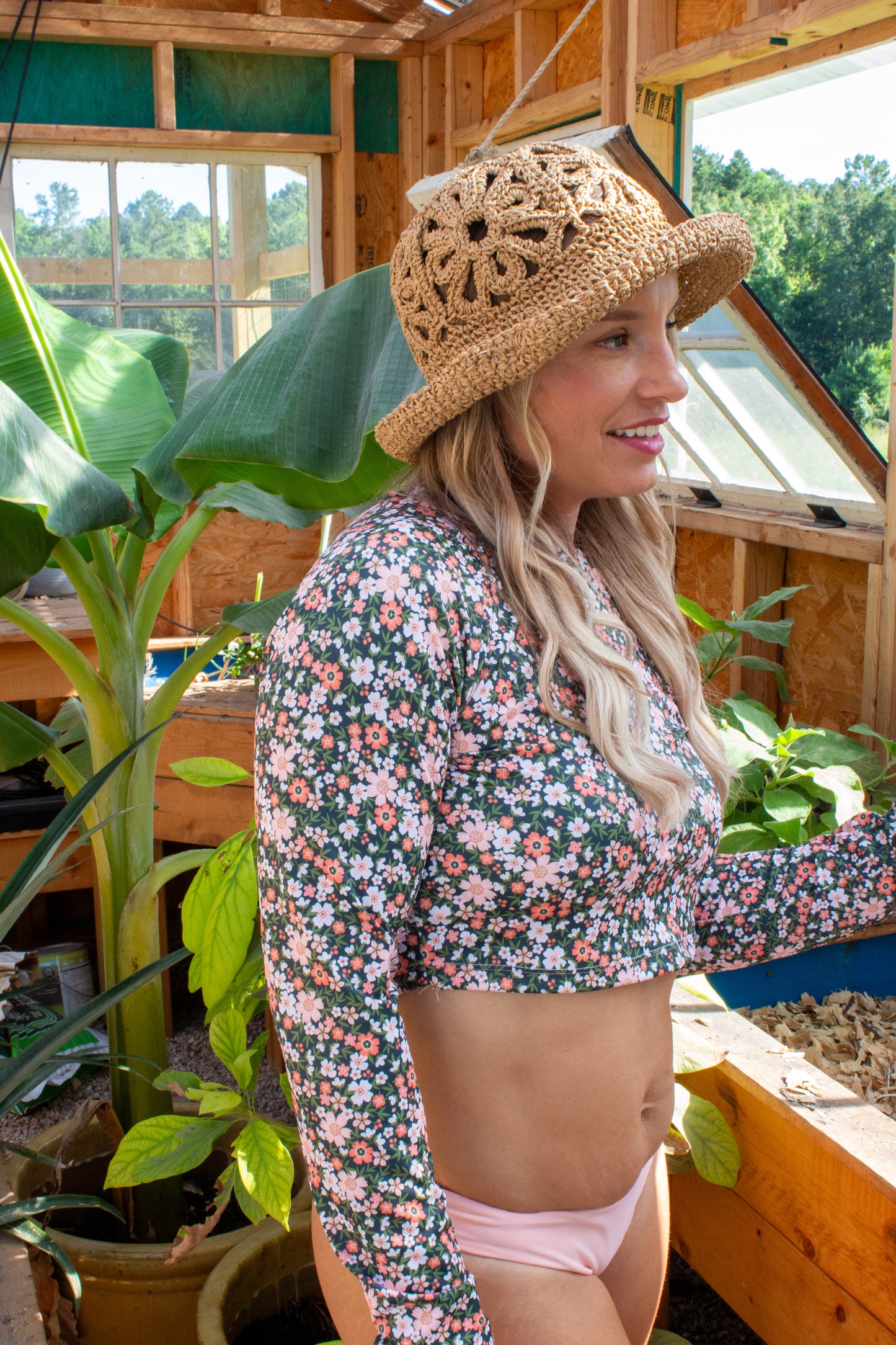 Long Sleeve Rashie: Peachy Petal