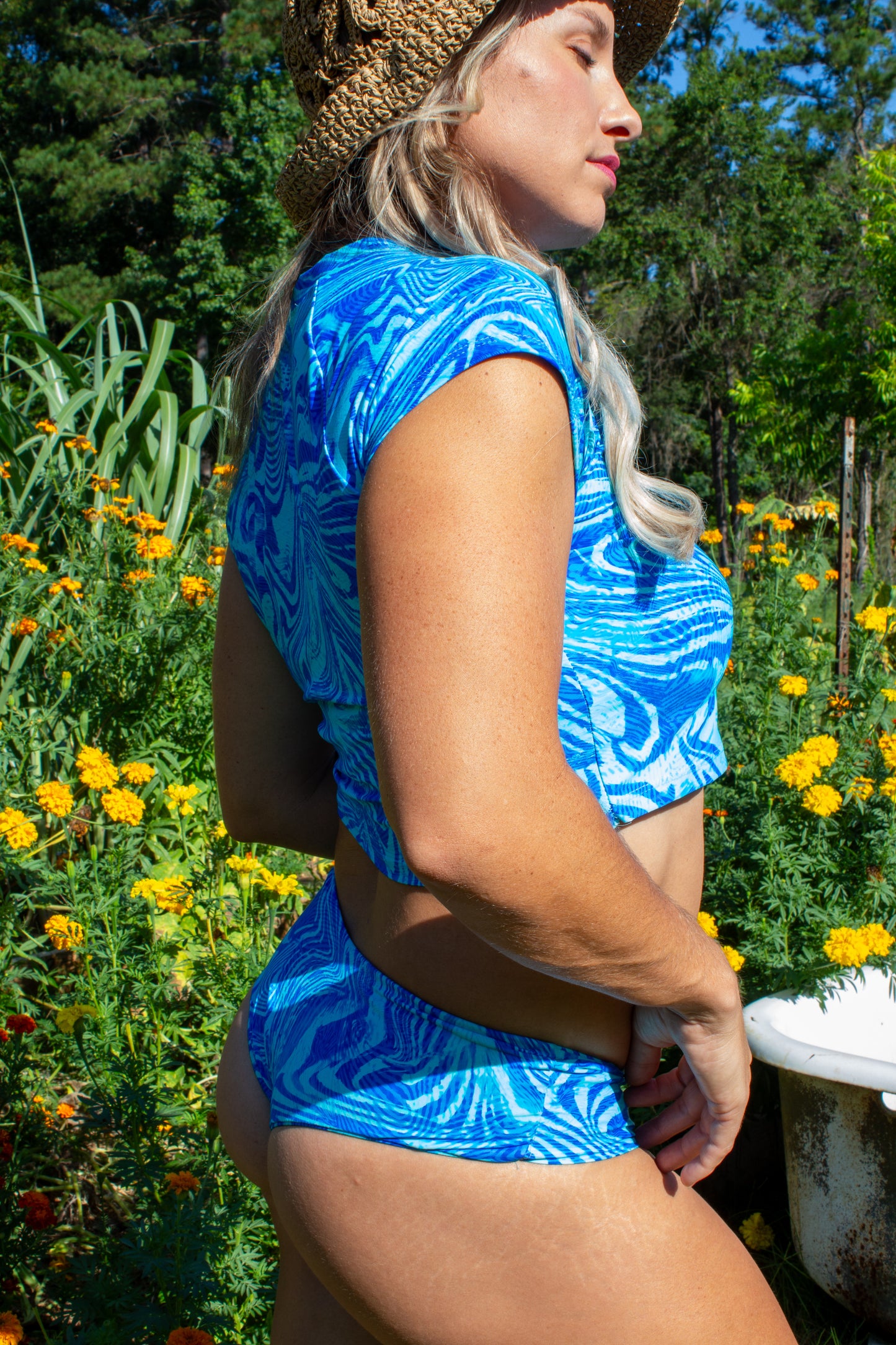 Luna Bottoms: Reversible Blue Slush/Aqua